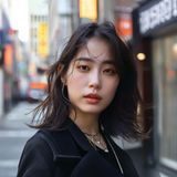 朴志恩,欧美日韩时尚平台韩系趋势分析师,首尔弘大街头风格专家,活泼时尚形象